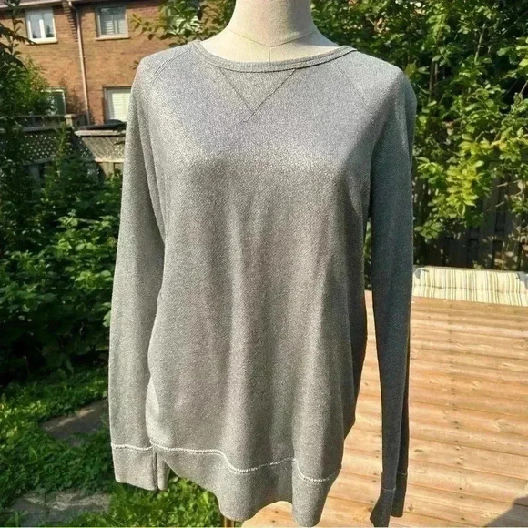 J  Crew oversized silver metallic sweatshirt - Picture 1 of 7